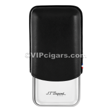 St Dupont Metal Base Cigar Case - Black - 3 Cigare