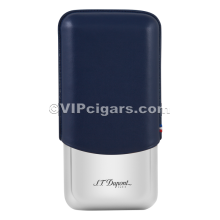 St Dupont Metal Base Cigar Case - Bleu - 3 Cigare