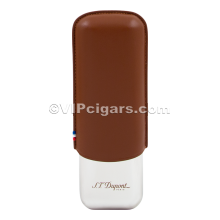St Dupont Metal Base Cigar Case - Brown- 2 Cigare