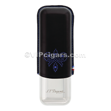 St Dupont Metal Base Cigar Case - Derby Black - 2 Cigare
