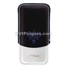 St Dupont Metal Base Cigar Case - Derby Black - 3 Cigare