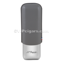 St Dupont Metal Base Cigar Case - Grey - 2 Cigare
