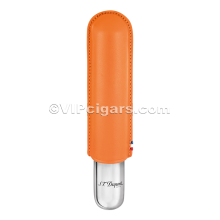 St Dupont Metal Base Cigar Case - Orange- 1 Cigare
