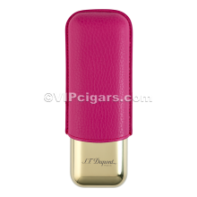 St Dupont Metal Base Cigar Case - Rose Gr&gold - 2 Cigare